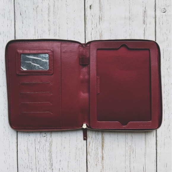 Eco Style Bordeaux Red & Red Burgundy Faux Leather Purse iPad Case EBOR-RD10 - Picture 6 of 10